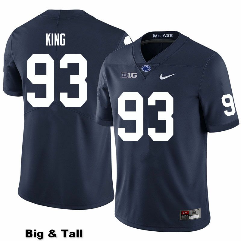 NCAA Nike Men's Penn State Nittany Lions Bradley King #93 College Football Authentic Big & Tall Navy Stitched Jersey RQT8798SC